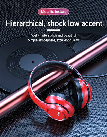 Auscultadores sem fios Bluetooth Over-Ear Lenovo HD200 – Headset gaming estéreo HiFi com cancelamento de ruído e microfone