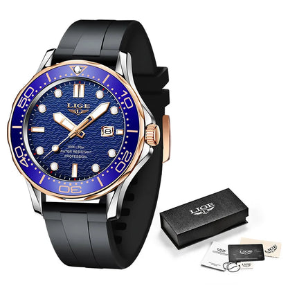 2025 LIGE New Waterproof Watch Men Top Brand Luxury Stainless Steel Men Watch Fashion Casual Sport Men Quartz Date Wristwatches