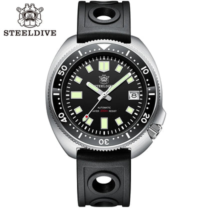 SD1970 STEELDIVE Brand 44MM Sapphire Glass with Transparent AR Coating Ceramic Bezel NH35 Movement Automatic Dive Watch Turtle
