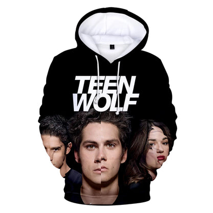 Nowe bluzy z kapturem z nadrukiem 3D inspirowane serialem TV TEEN WOLF – dla mężczyzn, kobiet i dzieci, moda Harajuku, jesienne streetwearowe pulowery hip-hop