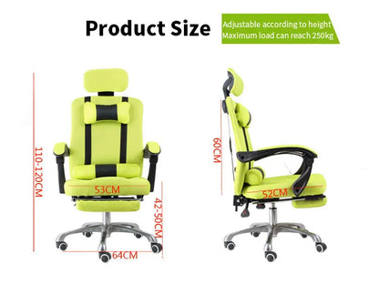 Computer Chair Home Office Chair Mesh Footrest Chair Can Lie Lunch Break Chair Can Be Rotated Lifting Headrest BR-10