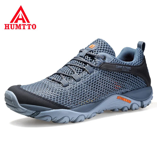 HUMTTO New Summer Hiking Sneakers for Men Breathable Outdoor Trekking Sport Shoes Climbing Hunting Walking Shoes for Men