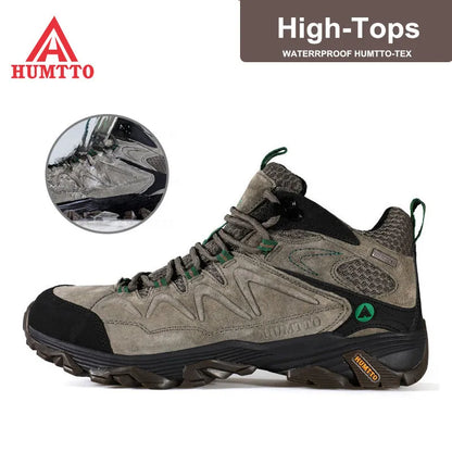 HUMTTO Sneakers impermeabili da uomo Scarpe da trekking Stivali da trekking in pelle da donna Campeggio Caccia Stivaletti tattici da montagna da uomo