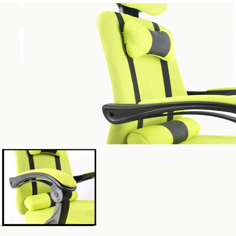 Computer Chair Home Office Chair Mesh Footrest Chair Can Lie Lunch Break Chair Can Be Rotated Lifting Headrest BR-10