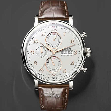 Luxury Brand Switzerland LOBINNI Perpetual Calendar Automatic Mechanical Men's Watches Sapphire Multi-function Clock L13019-8