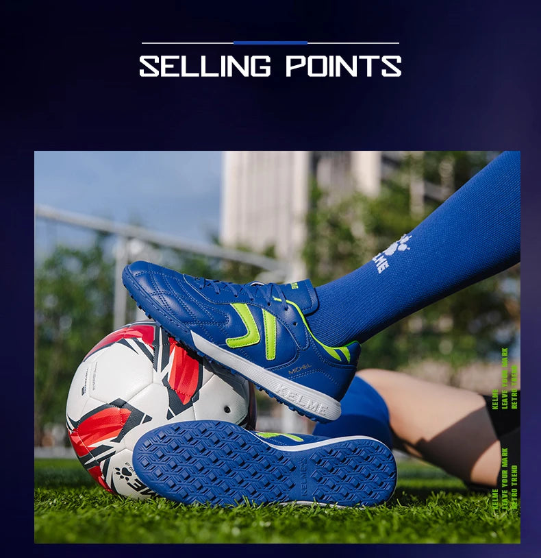 KELME nogometni čevlji TF nogometni čevlji iz telečje kože s špicami profesionalni futsal originalni nogometni trening čevlji ZX80011017