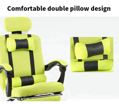 Computer Chair Home Office Chair Mesh Footrest Chair Can Lie Lunch Break Chair Can Be Rotated Lifting Headrest BR-10