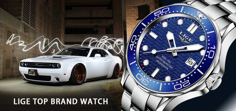 2025 LIGE New Waterproof Watch Men Top Brand Luxury Stainless Steel Men Watch Fashion Casual Sport Men Quartz Date Wristwatches