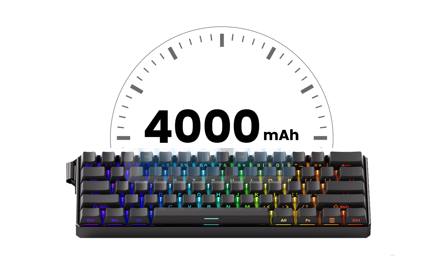 Teclado Mecânico Akko MonsGeek FUN60 com Switch Magnético, 60%, Teclado Gaming, Rapid Trigger 0.01mm, 8K, ARGB, HE/TMR, Teclado Personalizado