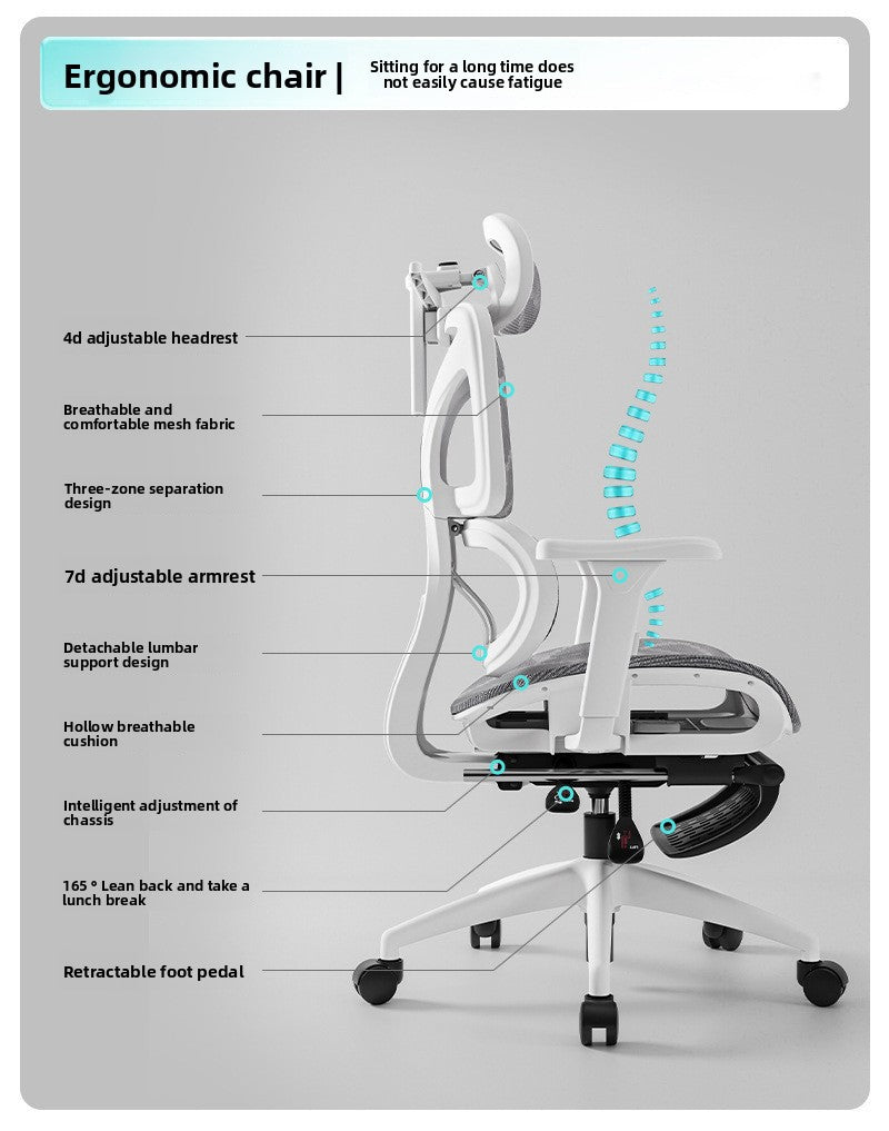 UVR Home Computer Chair Comfortable To Lie Down E-sports Chair Ergonomic Chair To Sit For Long Periods Of Time Office Chair