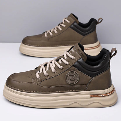 Pantofi Oxford casual pentru bărbați, din piele, cu talpă groasă, la modă, pentru exterior, fără toc, de calitate superioară, pantofi Oxford realizați manual, pentru plimbare