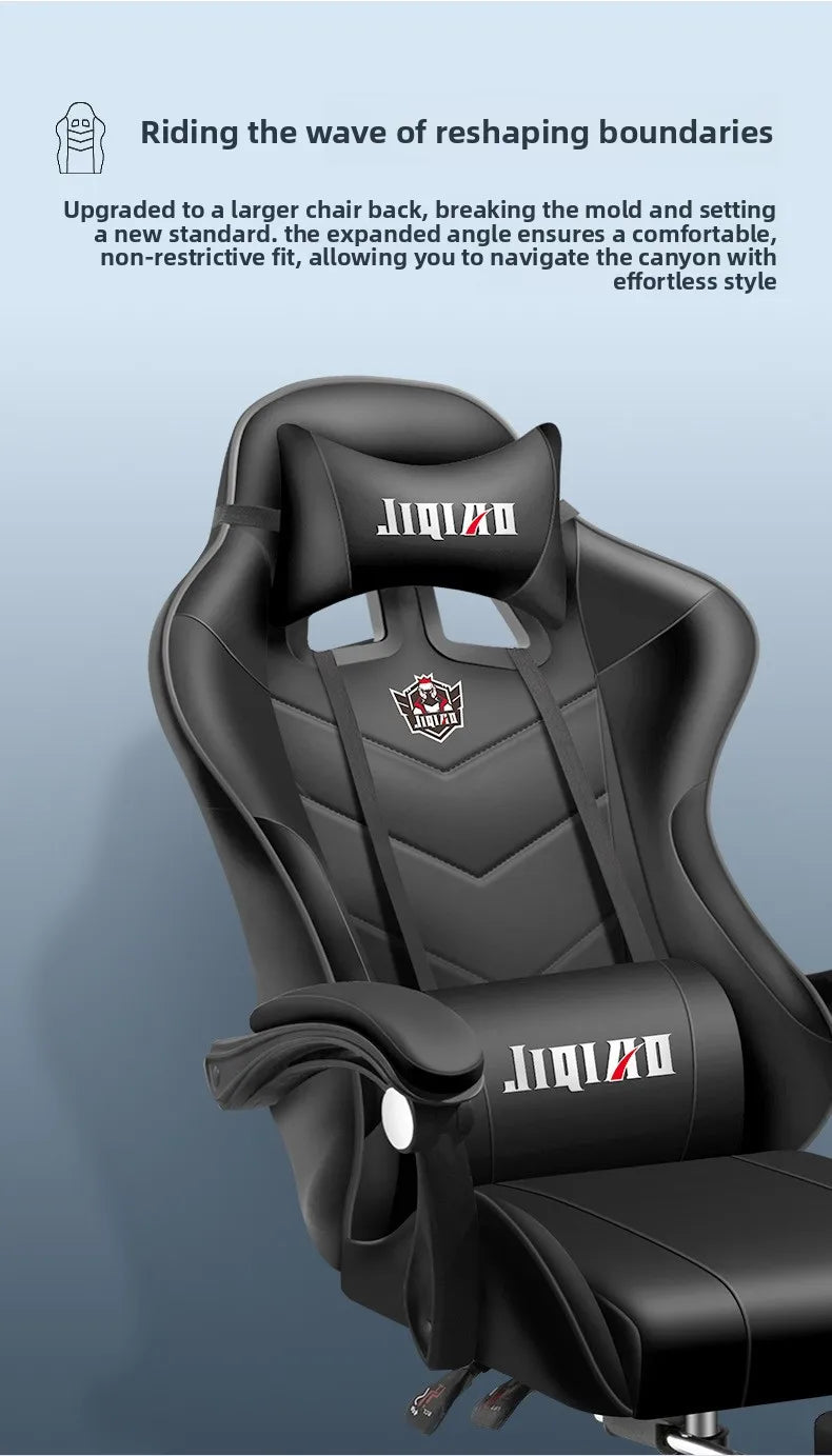 Cadeira gaming confortável, ergonómica e reclinável, com massagem e rotação, ideal para uso sedentário