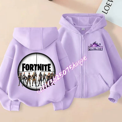 New Fortnites Child Zip-up Hoodie Cartoon Anime Hoodies Casual Breathable Kids Boys Coat Jackets 2026 Spring Children Clothing