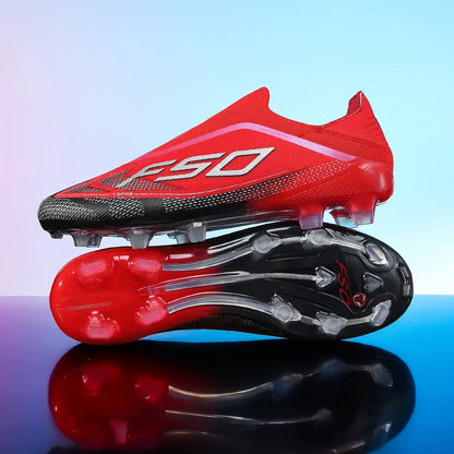 New Men Football Boots Non-Slip Outdoor Sneakers Match Grass Cleats High-quality Soccer Shoes Futsal Hot-selling High-top Light