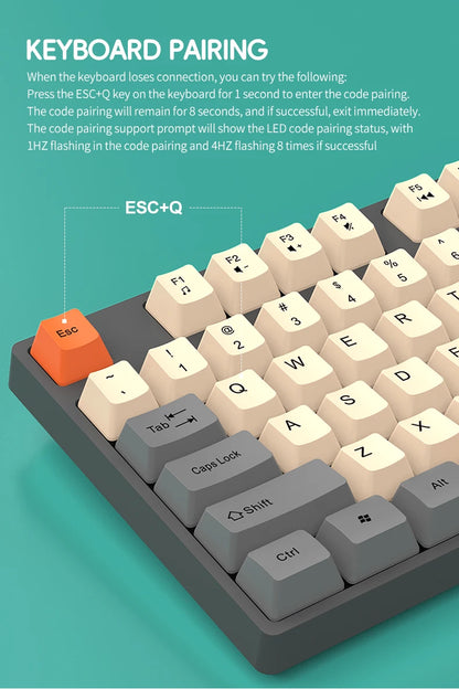 Set inalámbrico de teclado y ratón gaming de oficina NexusClick, ahorro de energía inteligente, tamaño completo, 104 teclas, 1600DPI ajustable, USB para portátil y PC