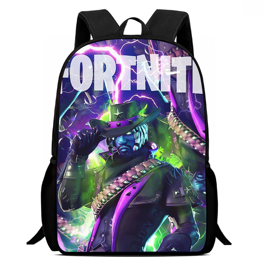 Fortnite 15 Inch Cartoon School Backpack for Kids Boys Girls, Cool Game Printed Lightweight Backpack Large Suitable for Ages 5-8