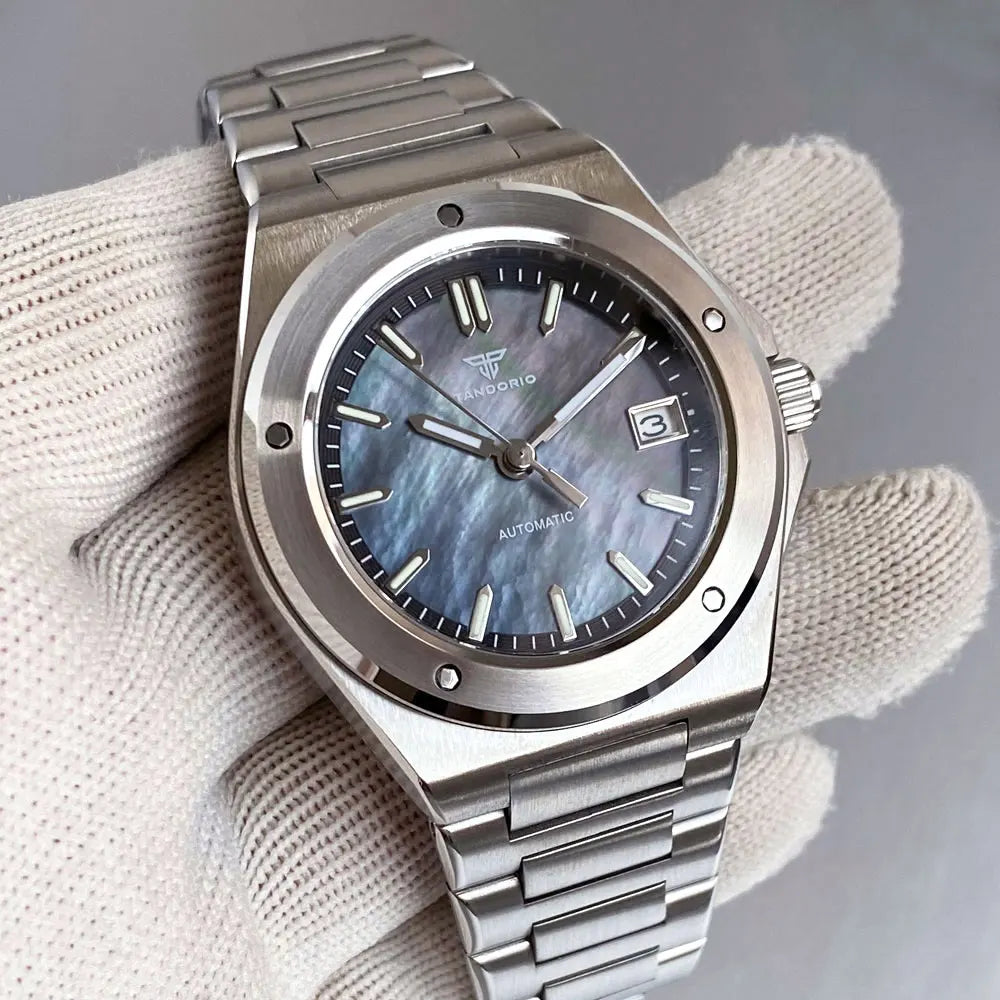 Tandorio 200M Diving 40mm Black White Shell Dial Lume NH35 Automatic Men Watch Sapphire Glass Stainless Steel Bracelet 2025