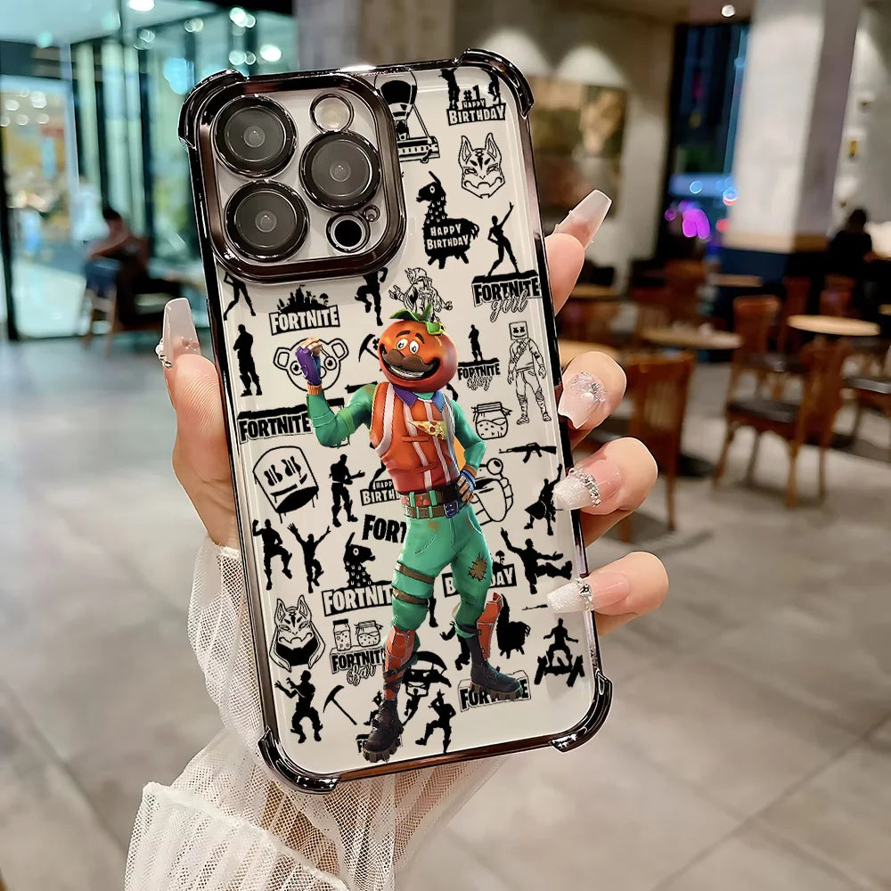 Hot Game F-Fortnites Plating Phone Case for Samsung A37 A57 A07 A36 A16 A06 A35 A55 A25 A26 A05s A15 A54 A34 A24 A14 A05 4G 5G