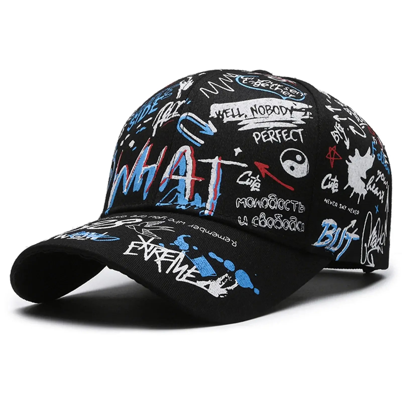 Graffiti Print Baseball Cap Adjustable Sun Protection Breathable Hat for Outdoor Activities Fishing Camping, produit gaming premium Fraquane