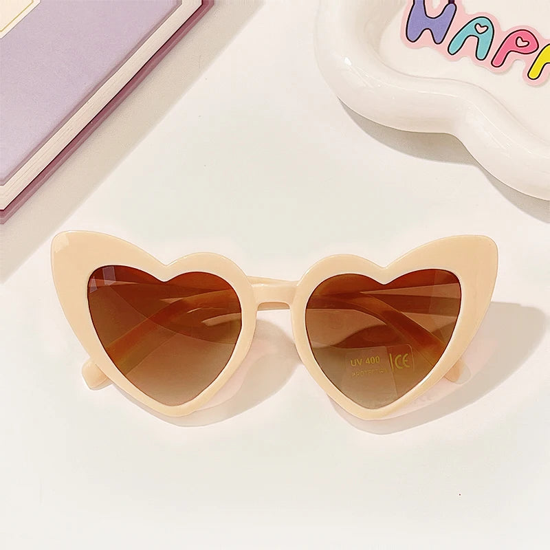New Kids Cartoon Heart Sunflower Fruit Rabbit Ears Sunglasses Girls Boy Children Outdoor Round Polarized UV400 Sun Glasses