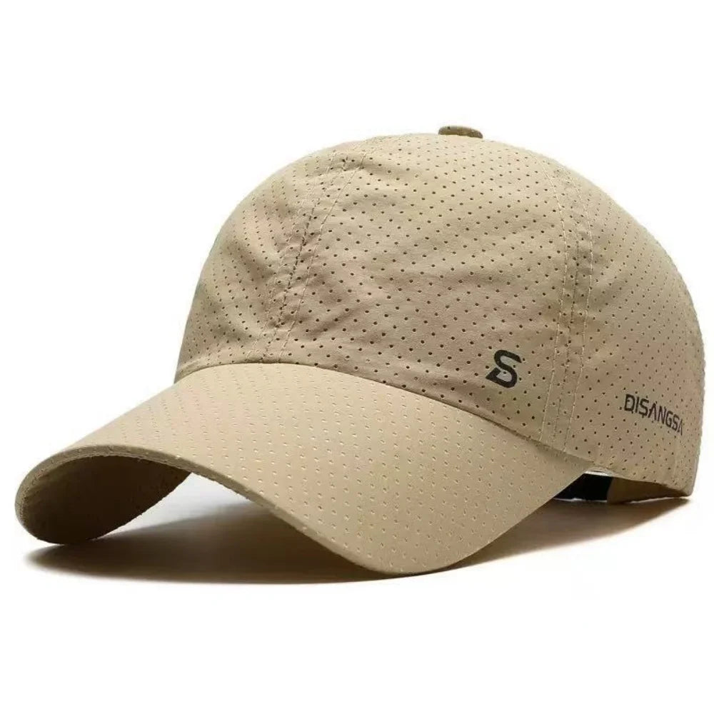 Boné de Corrida Sólido Fino de Secagem Rápida, Respirável, com Pala Tipo Bico de Pato, para Homem e Mulher, Proteção Solar de Verão, Pesca e Outdoor, Estilo Baseball