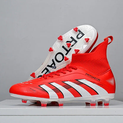 Nouvelles chaussures de football professionnelles pour hommes, crampons de football antidérapants TF/FG, baskets pour garçons, chaussures de sport confortables à la cheville, unisexes