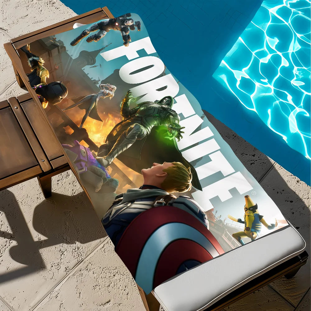 Strandtuch Badetuch schnelltrocknend leicht tragbar F-FORTNITES-ES Sauna Camping Schwimmen Game Pool Reise