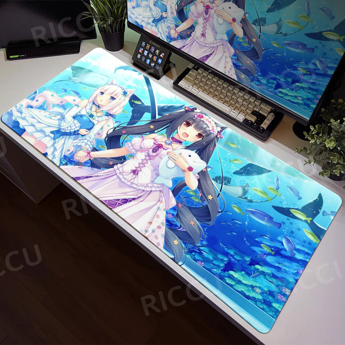 Nekopara XXL Home HD Computer Desk Mouse Anime Large Mouse Pad Office Laptop Computer Desktop Mat Game Accessories Tech