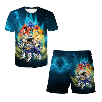 Dragon Ball T-shirt Children's Set Anime Character Wukong Super Sailor Set Boys' T-shirt Children's Summer Set