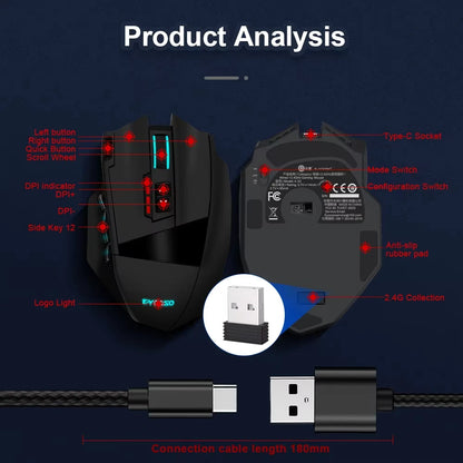 E-YOOSO X-33 RGB Gaming Mouse 16000 DPI Wired USB Gaming Mouse with 18 Programmable Buttons for PC & Laptop