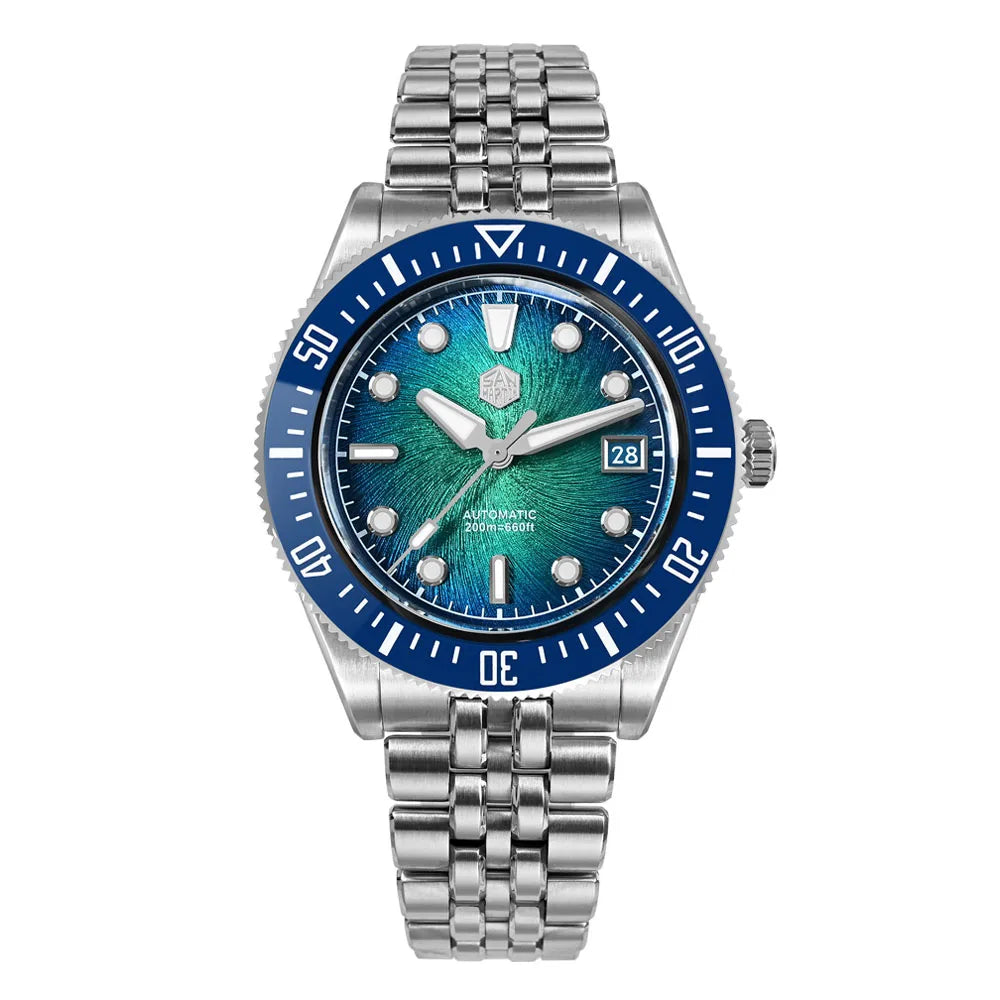 San Martin 40mm Men's Luxury Diver Watch Miyota 9015 Enamel Sunburst Dial Automatic Mechanical Wristwatch Waterproof 200m SN0148