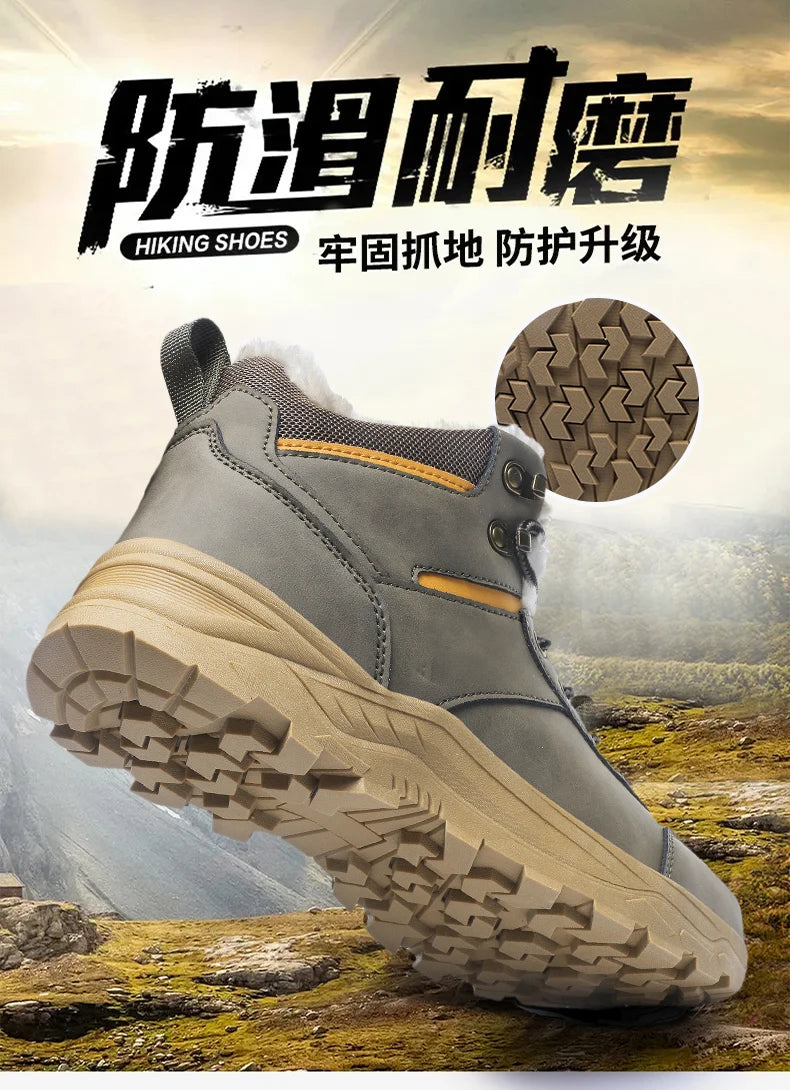 Herrenstiefel Neue Winterschuhe Warme Herrenschuhe Wasserdicht Rutschfest Plüsch-Sneaker Herren-Tennisschuhe Stiefel Herren-Sneaker Winter
