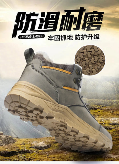 Herrenstiefel Neue Winterschuhe Warme Herrenschuhe Wasserdicht Rutschfest Plüsch-Sneaker Herren-Tennisschuhe Stiefel Herren-Sneaker Winter