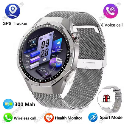 2025 GPS Smartwatch for Men  HD AMOLED Display, Bluetooth Calling, Heart Rate Monitor, GPS Motion Tracking & Waterproof Design