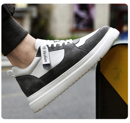 Big Size Lift Men Sneakers Elevator Shoes Heightening Height Increase Insole 7-8CM High Heels Shoes Genuine Leather Sport Shoes