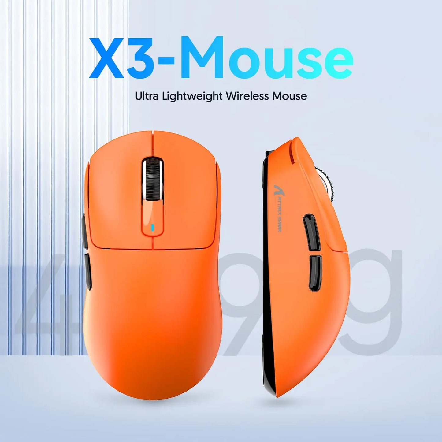 Attack Shark X3/X3PRO 4K/8K Tri-mode Gaming Mouse, PixArt PAW3395 Sensor, 26K DPI, 49g Ultralight, BT/2.4G Wireless/Wired, for PC