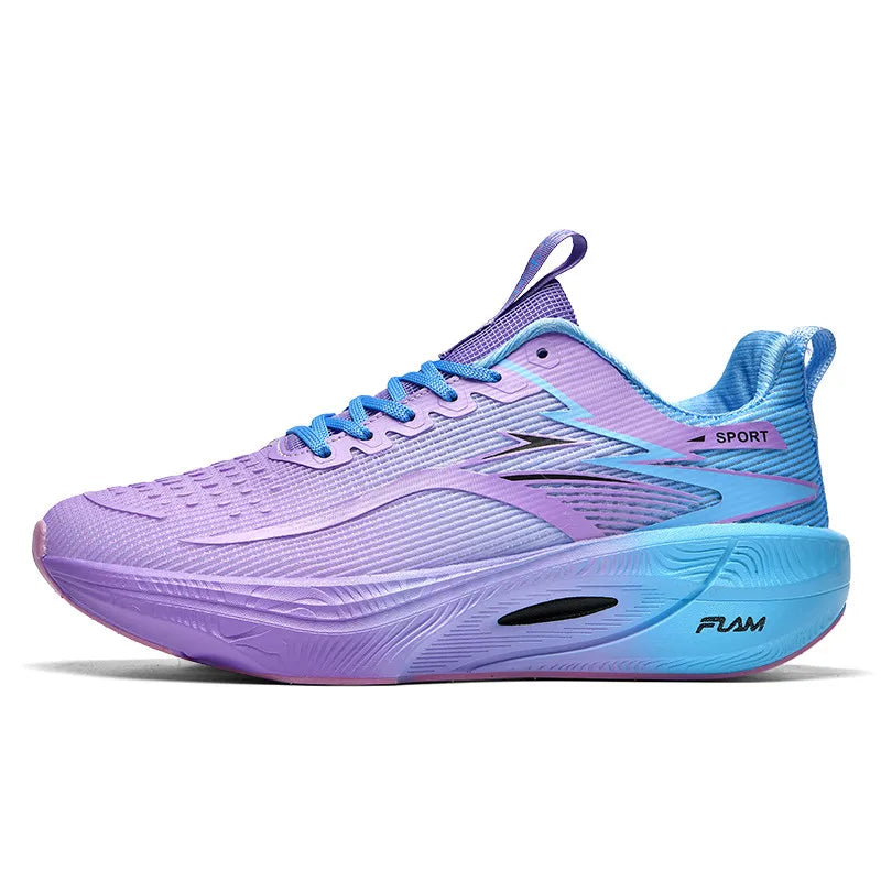 Scarpe sportive da running Marathon da uomo, con piastra in carbonio, cuscino d’aria, traspiranti e leggere, sneakers atletiche da donna comode e antiscivolo
