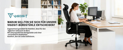 Desk Chair Ergonomic Office Chair with 135° Recline, 3D Breathable Nylon Net, Adjustable Neck & Lumbar Support, B