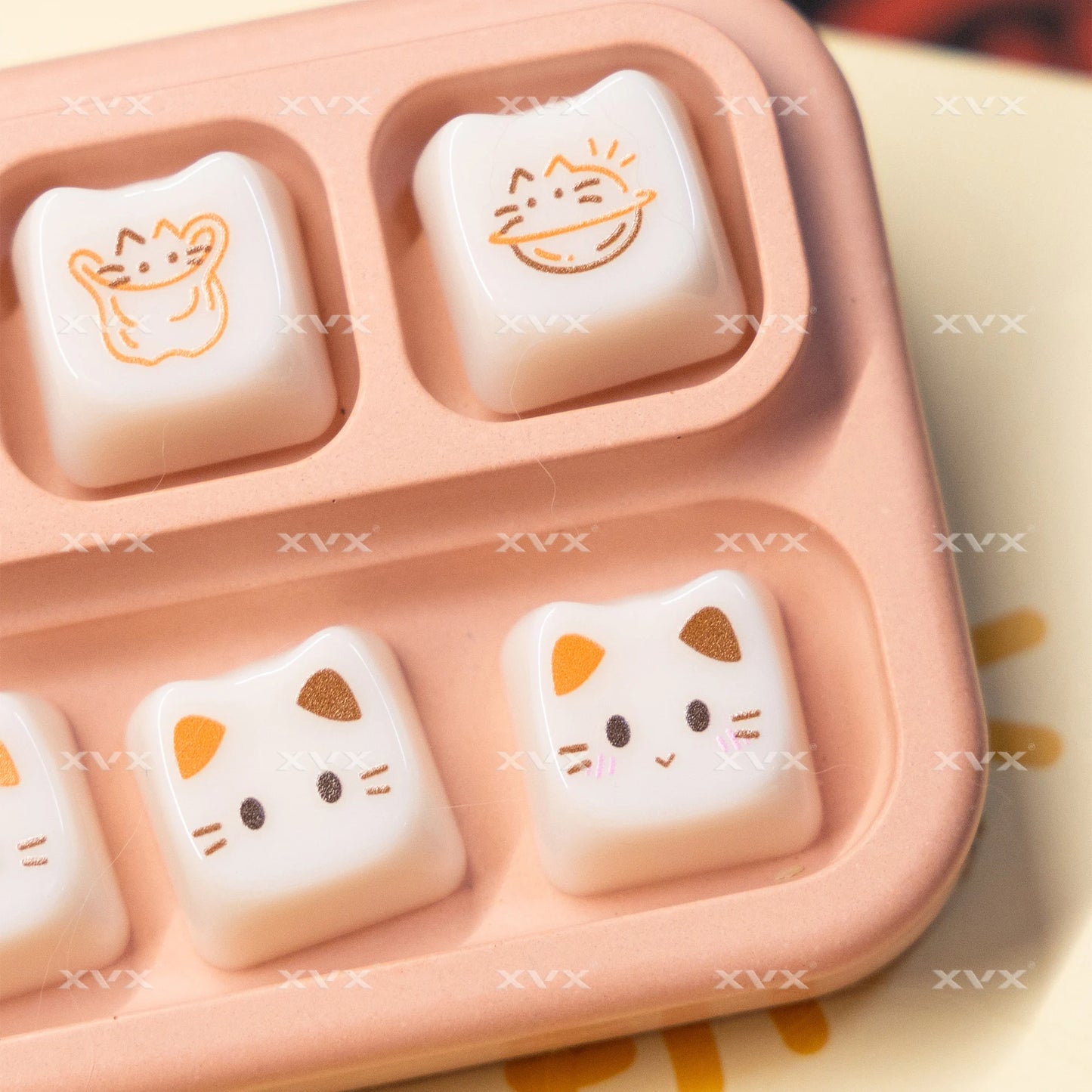 XVX 148 Keys Cat Theme Keycaps MAO Profile Key Cap Korean Glossy Cute Keycap for Keyboard 61 64 68 78 87 96 98 104 108