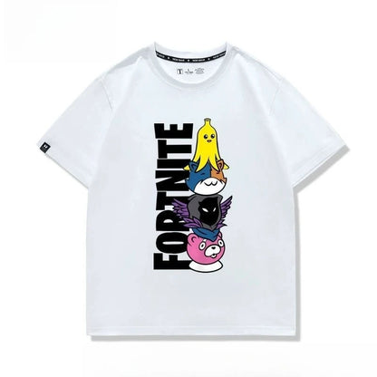 New Fortnite short-sleeved creative high-value cartoon cartoon cool printed men's and women's breathable sweat-absorbent T-shirt