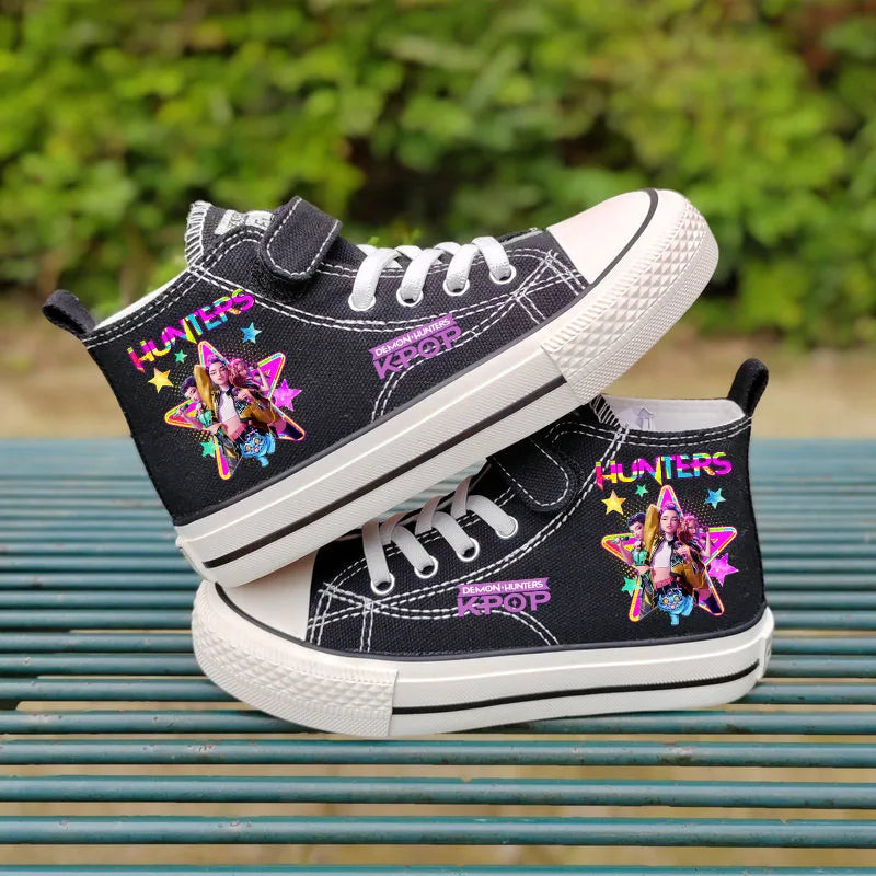 Chaussures en toile pour enfants Rumi Mira Zoey, chaussures pour filles, chaussures de sport, baskets à motifs, chaussures pour enfants, chaussures de tennis à tige haute, chaussures de ville.