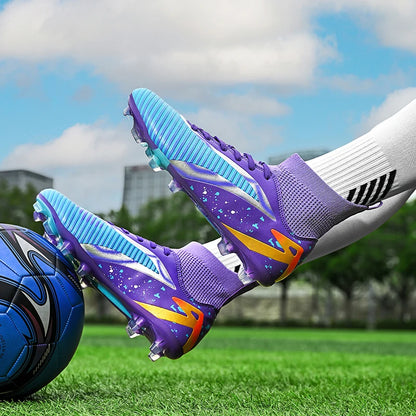 Nouvelles chaussures de football pour hommes, chaussures de sport, chaussures de futsal à cheville haute, chaussures de football de haute qualité, antidérapantes pour intérieur et extérieur, ultralégères, antidérapant