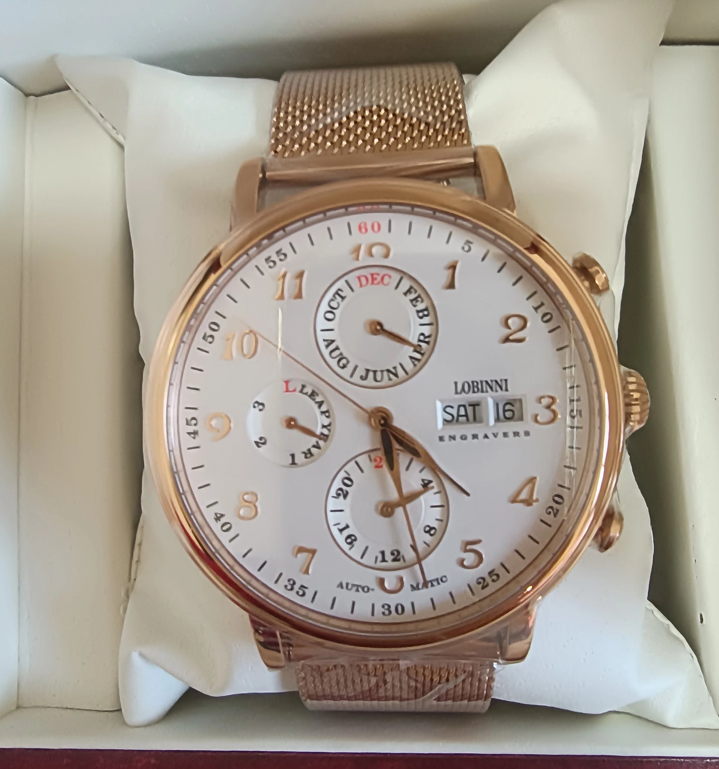 Luxury Brand Switzerland LOBINNI Perpetual Calendar Automatic Mechanical Men's Watches Sapphire Multi-function Clock L13019-8