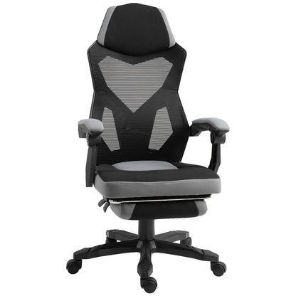 Desk Chair Vinsetto gaming armchair height adjustable back castors pivoting foot fabric mesh rest 58L x 63l x