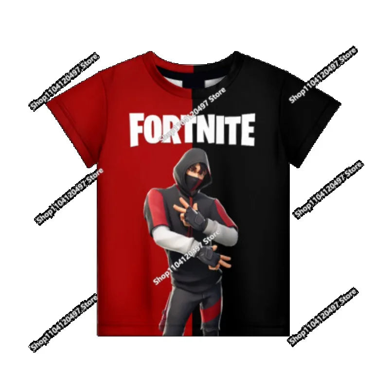 T-shirt Fortnite 2026 para rapaz, verão, anime, gaming, T-shirt para todos, camisola gira, T-shirt básica Battle Gamer, manga curta para homem