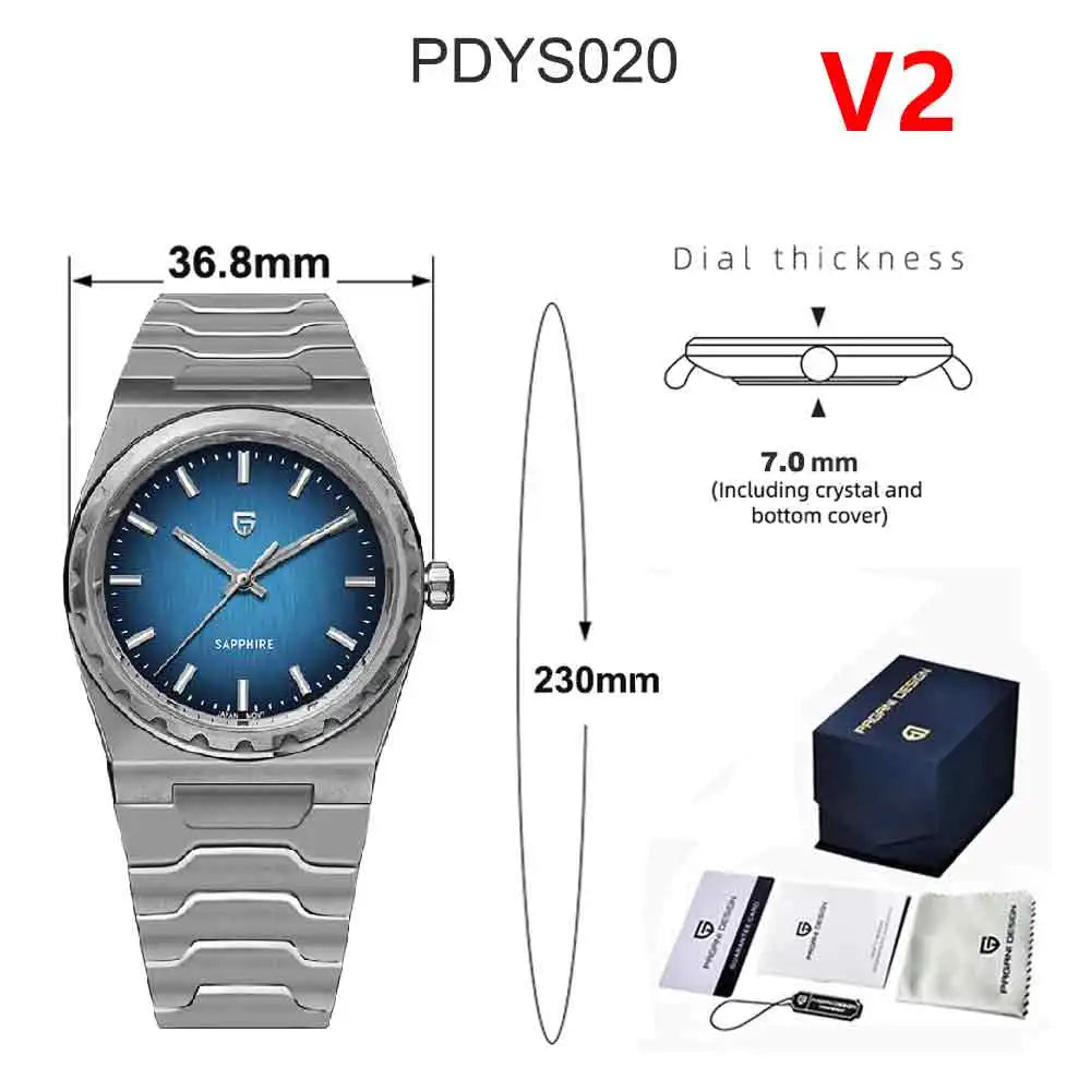 PAGANI DESIGN 2026 New 7mm Fashion Men's V2 Quartz Watch 10Bar Waterproof Stainless Steel Sapphire C3 reloj hombre Watches male