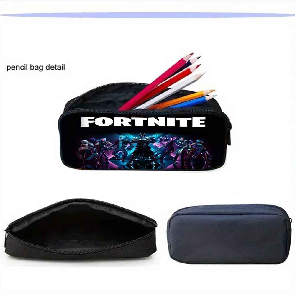 Hot Game Child School Backpack with Lunch Bags, Design-F-FortniteS Pencil Bags, School Bags for Boys Girls Best Gift