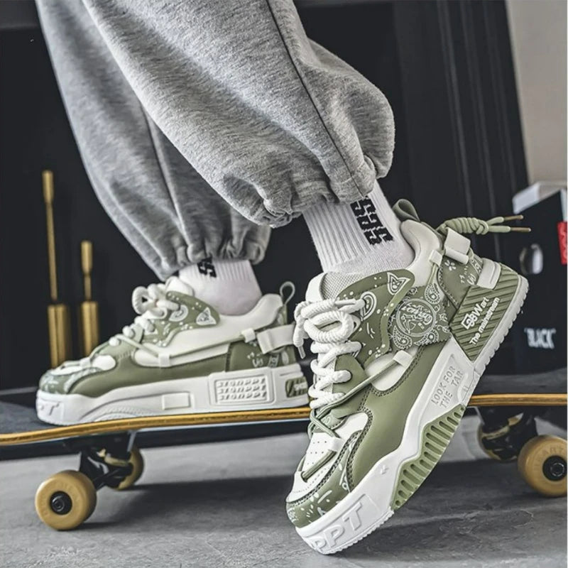 Modni skate čevlji, moški superge, moški dihalni tekaški čevlji, zunanji mrežasti čevlji za prosti čas, moški čevlji z vezalkami, vulkanizirani čevlji, Zapatillas