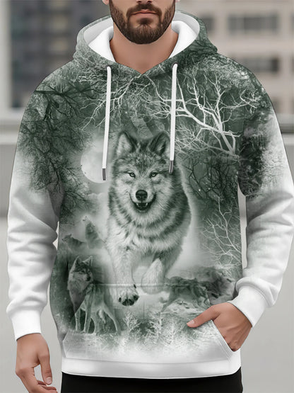 Fashion Animal Men's Hoodie Wolf 3D Print Fall Sweatshirt Hoodie Street Casual Sweatshirt Y2K Men's Oversized Unisex Clothing