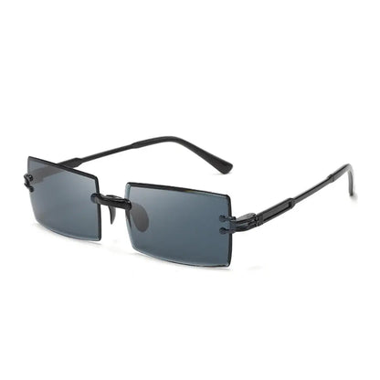 Vintage Sunglasses Rimless Cut Edge Sunglasses Fashion Designer Shades Luxury Brown Green Sunglasses UV400  for Men Women